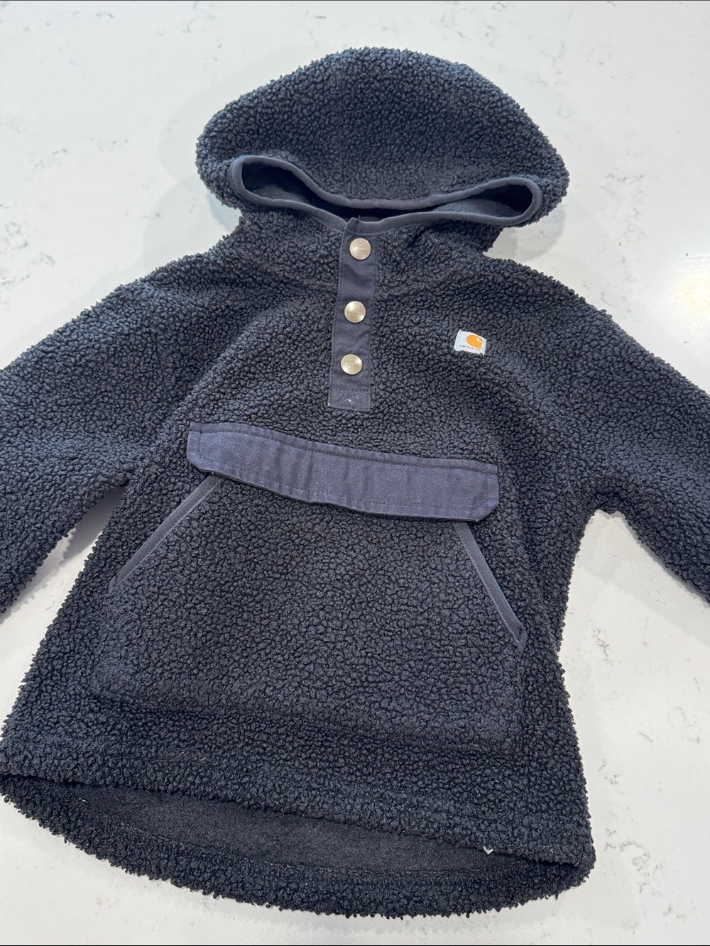 Carhartt Kids Black Sherpa Snap Pullover Hoodie